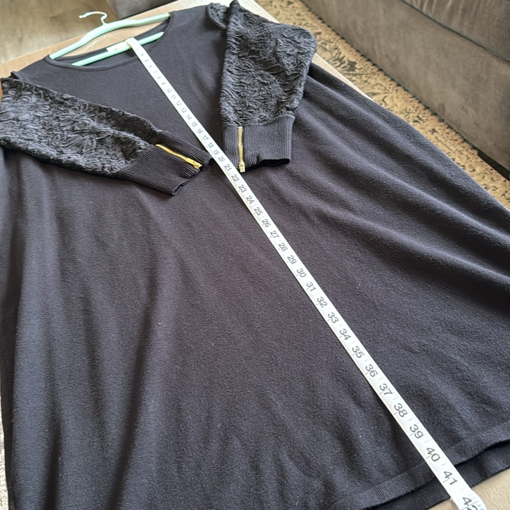 Calvin Klein Sweater Dress w Lace Sleeves - Picture 6 of 11